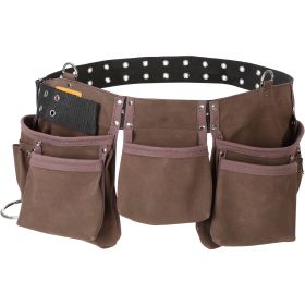 VEVOR 13 Pockets Tool Belt, Adjusts from 29 Inches to 54 Inches, Leather Heavy Duty Tool Pouch Bag with Dual Hammer Loops, Tool Bag for Electrici