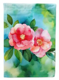 Alabama Camellia in Watercolor Garden Flag Mailbox Flag Decorative Yard Flag Banner Outside Patio Artwork Yard Flower Beds, Garden Size, Multicol