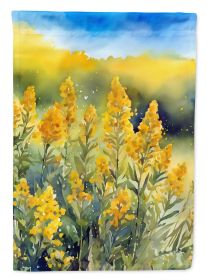 Nebraska Goldenrod in Watercolor Garden Flag Mailbox Flag Decorative Yard Flag Banner Outside Patio Artwork Yard Flower Beds, Garden Size, Multic