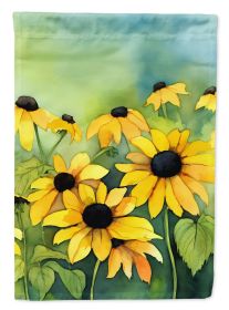 Maryland Black-Eyed Susans in Watercolor Garden Flag Mailbox Flag Decorative Yard Flag Banner Outside Patio Artwork Yard Flower Beds, Garden Size