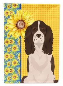 Summer Sunflowers Liver English Springer Spaniel Garden Flag Mailbox Flag Decorative Yard Flag Banner Outside Patio Artwork Yard Flower Beds