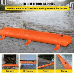 Lightweight Flood Barriers for Home, 12 ft x 20 in x 12 in Flood Bags(orange), Sandbag Alternative