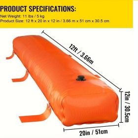 12 ft x 20 in x 12 in Flood Bags(orange), Sandbag Alternative, Water Barrier for Flooding with Great Waterproof Effect