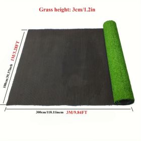 Realistic artificial grass 3.28 feet X 9.84 feet green artificial turf carpet 1.2 inches pile height fake grass mat indoor and outdoor lawn lands