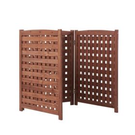 Air Conditioner Fence Screen Outside, Cedar Privacy Fence 3 Panels to Hide AC & Trash Enclosure, 32"W x 38"H (Color: as picture)